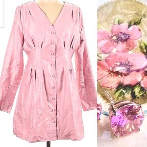 Nasty Gal Pretty N Pink Leatherette Button Down Jacket Dress, Barbie cute! sz 6